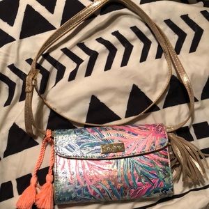 Lilly Pulitzer tropical crossbody wallet purse
